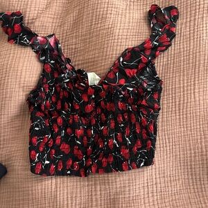 Free people cherry Women's Top